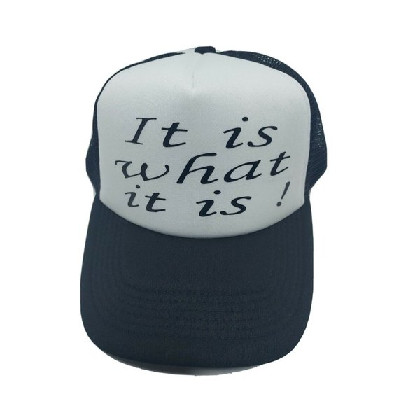 Funny Trucker Hat Snapback Meshback Trucker Hats (It is what it is) - Picture 2 of 16